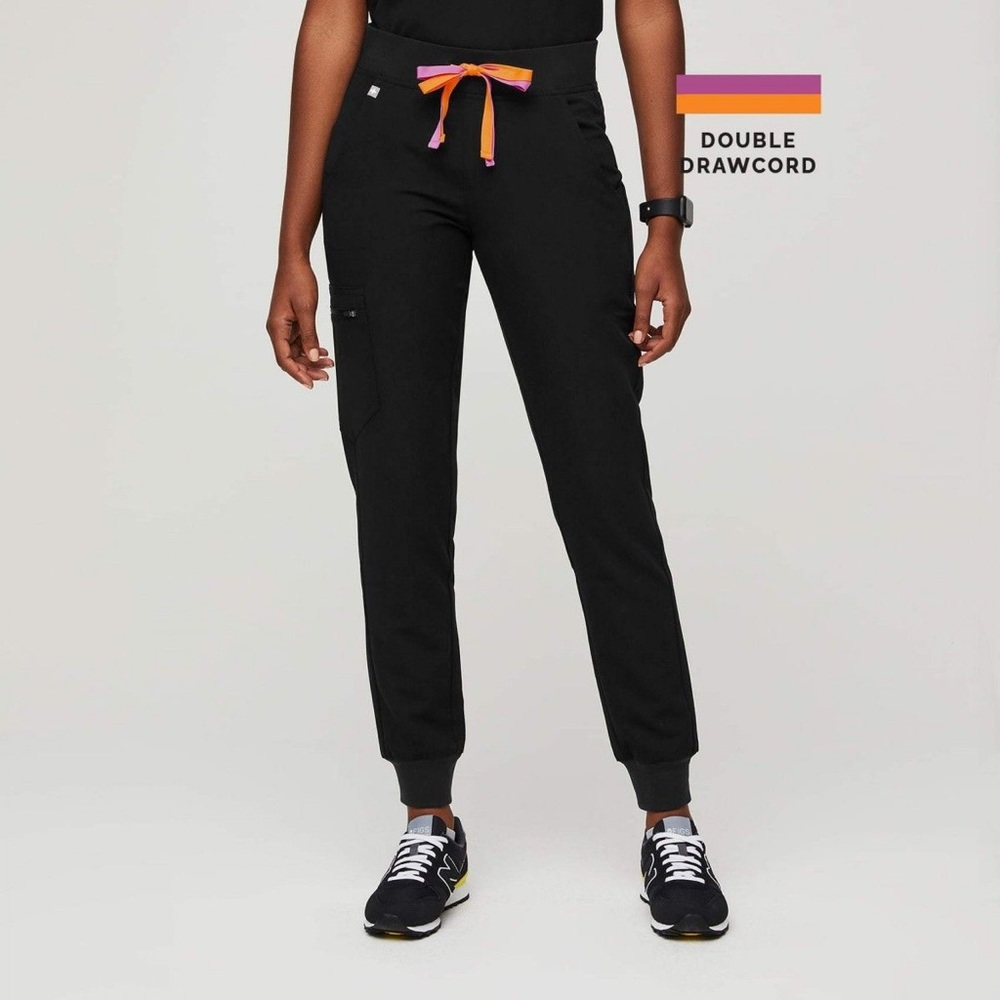 Figs women's Black/Sorbet Zamora - Jogger Scrub Pants size XS